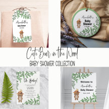 CUTE BEAR IN THE WOOD BABY SHOWER COLLECTION