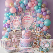 Flower Glitter Mermaid 8th Birthday