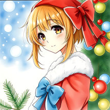 Anime Christmas Girls Cards and Gifts