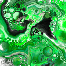 Green and Black Marble Fluid Art
