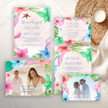 Beach Hawaiian tropical watercolor summer suite