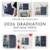 2026 Male Graduation Photo Navy Blue