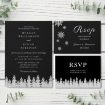 Modern Minimalist Black Winter Wedding