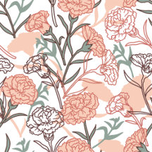 Nature Inspired Floral: Carnation Flower Pattern