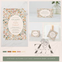 Vintage Autumn Cottage Garden Baby Shower