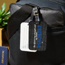 Faith-Fueled with Steel & Wood Luggage Tag
