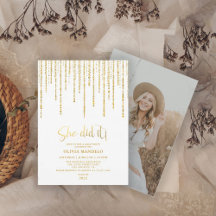 Gold Glitter Select Graduation Invitations