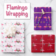 Christmas Flamingos Gift Wrapping