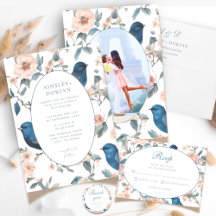 Elegant French Blue Bird Toile Chinoiserie Wedding