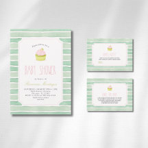 Sage Striped Matcha Cupcake