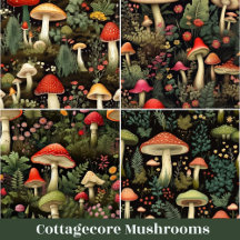 Nature Cottagecore Mushrooms Earthy Colors