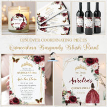 Quinceañera Burgundy Blush Floral