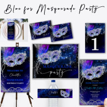 Blue Masquerade Party Bundle Template