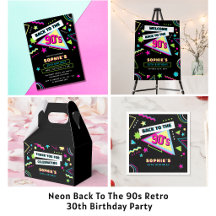 Neon Back To The 90s Retro 30th Birthday Party