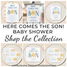 Here Comes The Son Boy Baby Shower Collection
