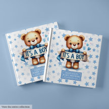 It's a Boy Teddy Bear Baby Shower Guest Book #130B