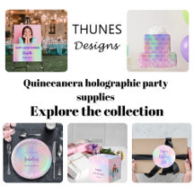Quinceanera holographic party supplies
