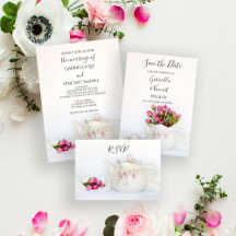 Teapot with Pink Roses Wedding