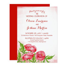 Red Poppy Watercolor Wedding Collection