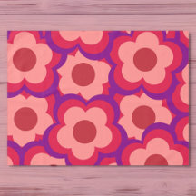 Bold Color Retro Hippie Flower Pattern Home Decor