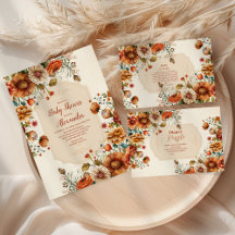 Rust Terracotta Flowers Baby Shower