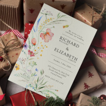 Modern Wildflower Minimal Elegant Wedding