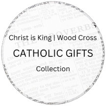 Christ is King | Black Text and Brown Wood Cross 