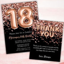 Rose Gold Black 18th Birthday Party