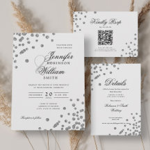 Elegant Wedding Silver Glitter Confetti Set 