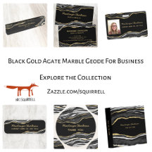 Black Gold Marble Agate Business Promotional