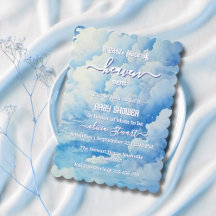Little piece of heaven sent Cloudy Sky Baby Shower