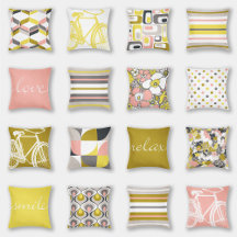 Mustard Yellow Pink Grey Taupe Beige Retro Home