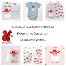 Santa Claus in a Cowboy Hat Fun Christmas Holiday