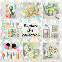 Cute little dinosaur with lots of colorful balloon