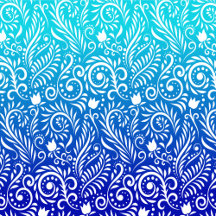 Floral and Leaves Pattern - The Deep Sea