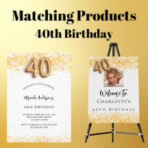 40th birthday - white and gold