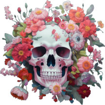 Whimsical Floral Skull