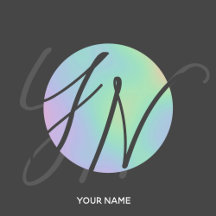 Modern Holographic Circle Monogram