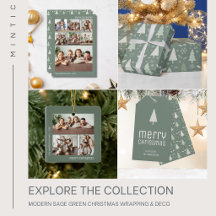 Modern Sage Green Christmas Wrapping & Deco