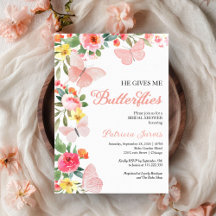 He Gives Me Butterflies Bridal Shower Chic Floral
