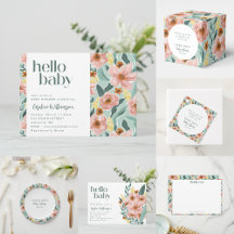 Mint Sage and Blush Pink Floral Baby Shower