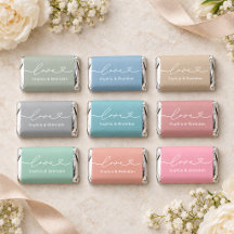 Elegant Love Heart Script Wedding Hershey Favors