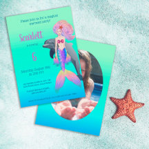 Rainbow Mermaid Swimming with Dolphin