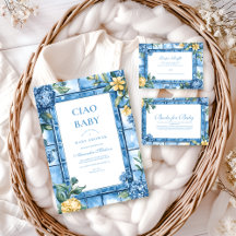 Watercolor Ciao, Baby Italian Baby Shower