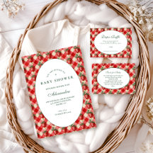 Strawberry Gingham Cottage Baby Shower