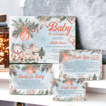 Cute Arctic Animals Winter Christmas baby shower