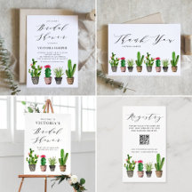 Boho Potted Cactus Bridal Shower Collection