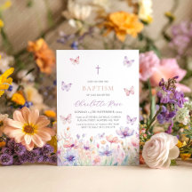 Girl's Baptism Christening Invitations