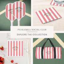 Pickleball Social Club Pink Cabana Stripe 