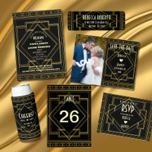 Black and Gold Wedding Great Gatsby Wedding 